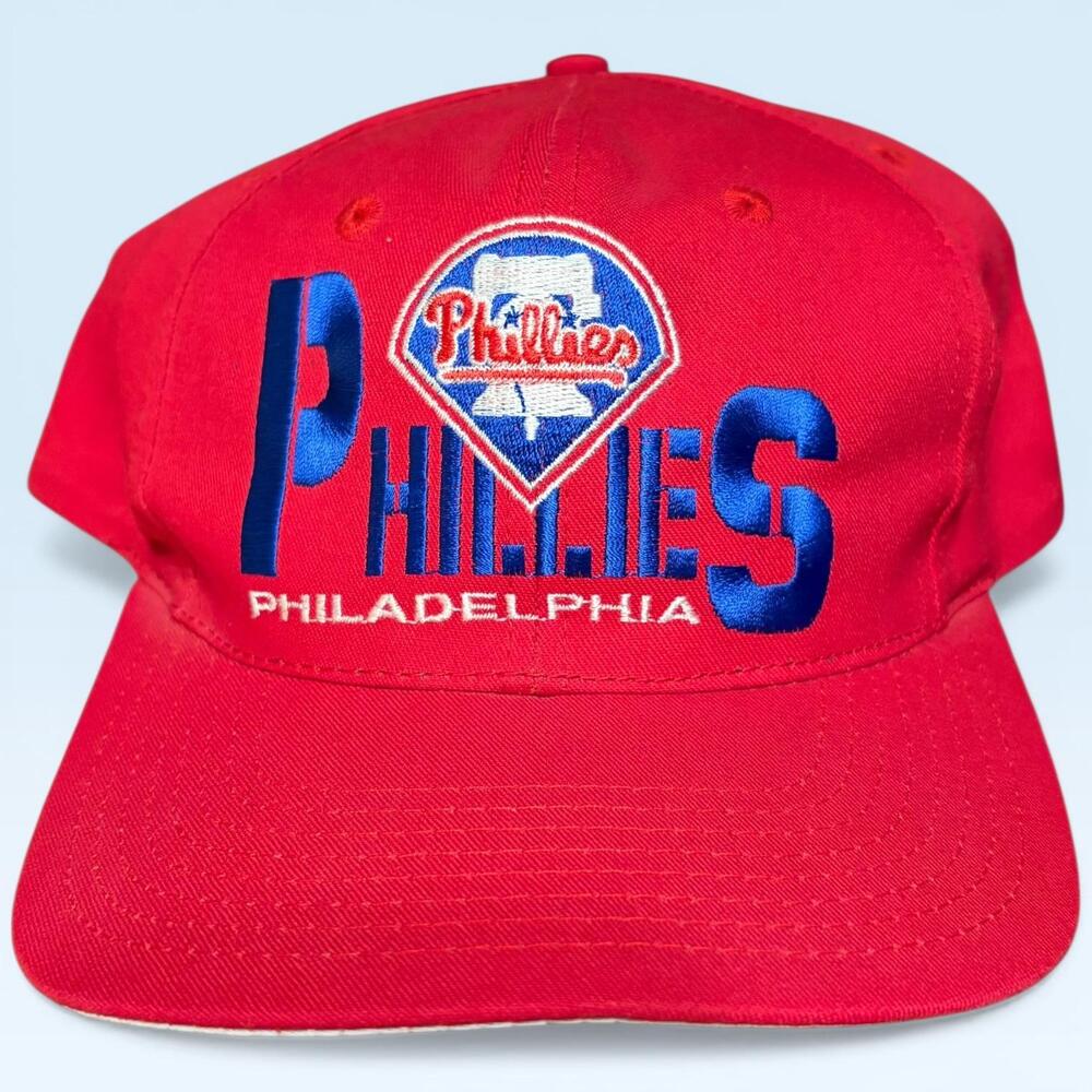 Vintage Philadelphia Phillies Hat Cap Snap Back Mens One Size Red MLB Baseball